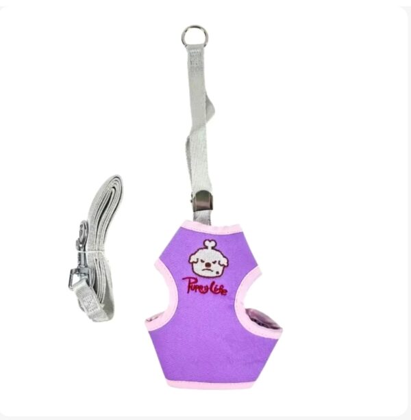 Dog Harness and Lease Set Pet Chest Strap Anti Breakaway Dog Vast And Traction Rope Purple