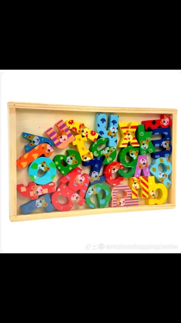 Toy For Kids Wooden Alphabet Puzzles Education Multiple Colour